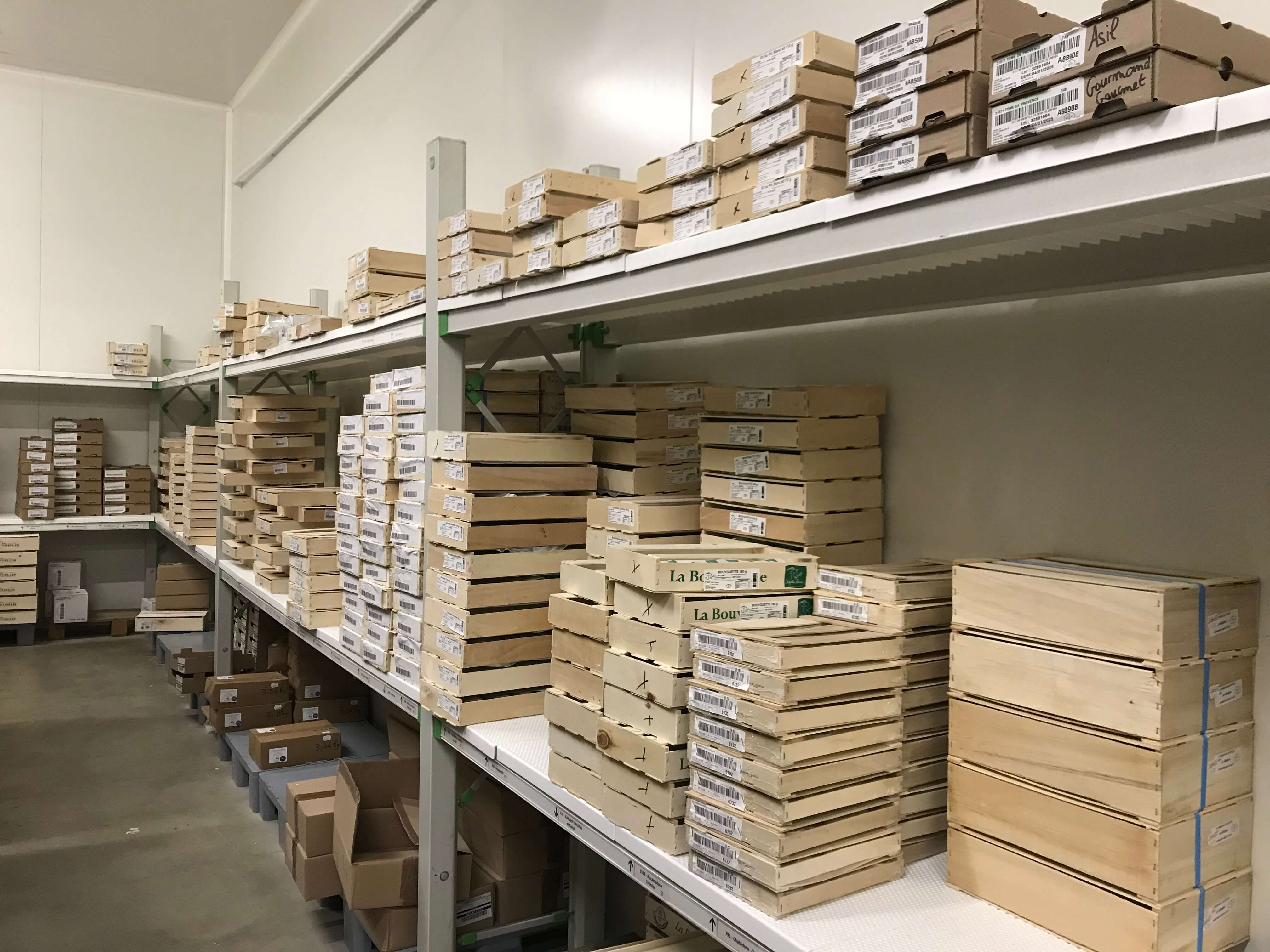 Stockage fromages de chèvre
